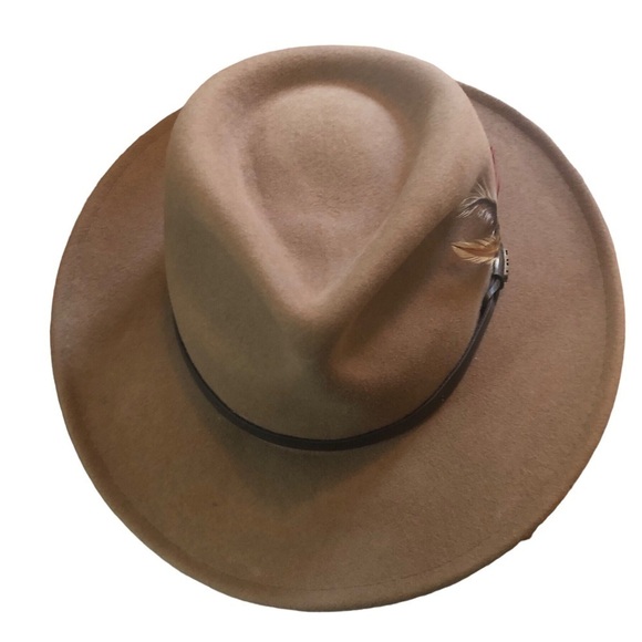 Scala 100% Wool Men’s Cowboy Durango Hat Brown Band W/Feather Sz. M Western - Picture 2 of 5